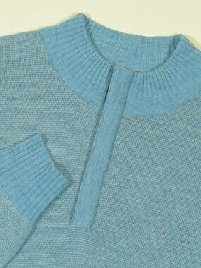 Peter Millar Merino Wool Sweater Mens 2XL BLue Knit 1/4 Zip Mock Neck Pullover